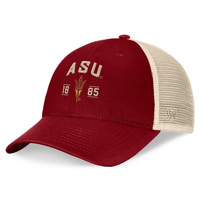 Men's Top of the World Maroon Arizona State Sun Devils Heritage Waylon Trucker Adjustable Hat