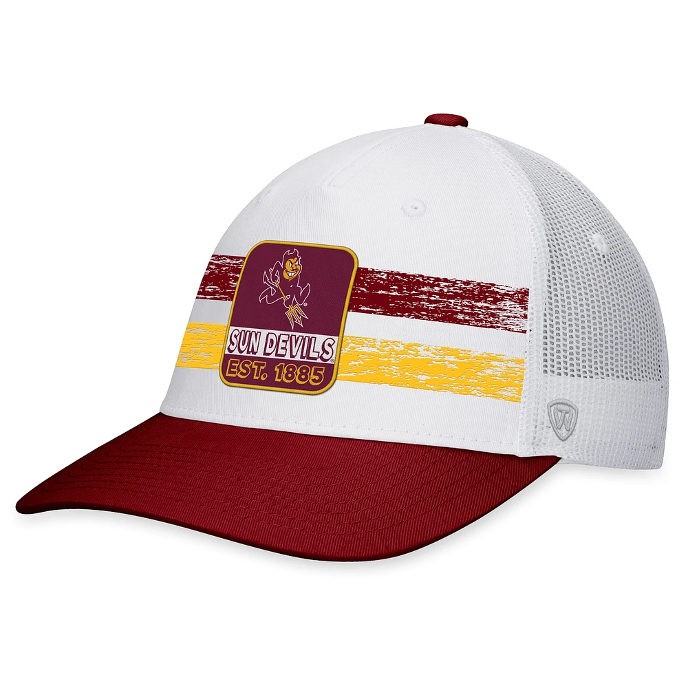 Top of the World pour homme Blanc/marron Arizona State Sun Devils Retro Fade Snapback Hat