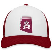 Men's Top of the World White/Maroon Arizona State Sun Devils Tone Down Trucker Snapback Hat