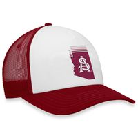 Men's Top of the World White/Maroon Arizona State Sun Devils Tone Down Trucker Snapback Hat