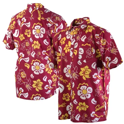 Arizona State Sun Devils Wes & Willy Floral Button-Up Shirt - Red