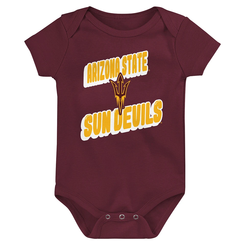 Lot de 3 bodies pour nouveau-né marron Arizona State Sun Devils Sunday Comics