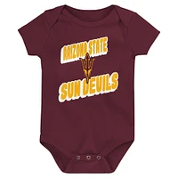 Newborn Maroon Arizona State Sun Devils Sunday Comics 3-Pack Bodysuit Set