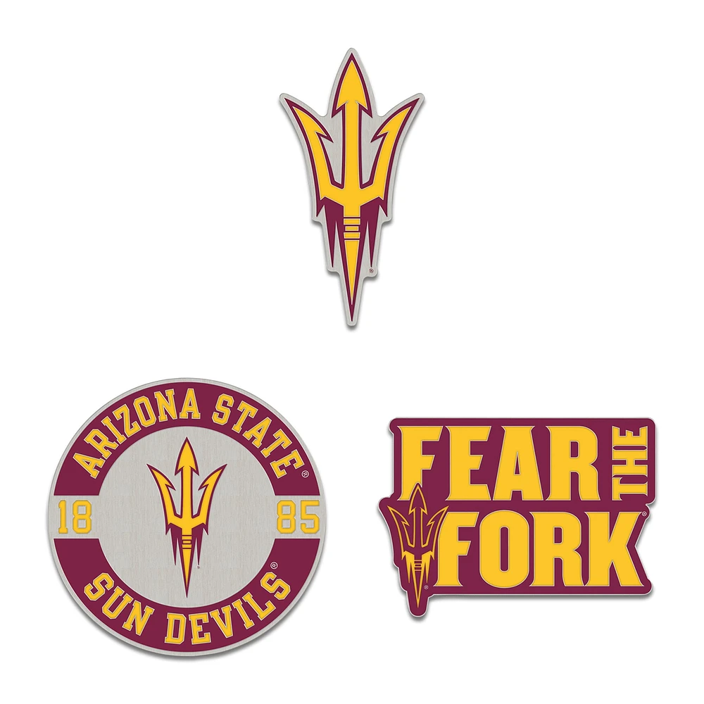 Ensemble de pin de collection WinCraft Arizona State Sun Devils en trois pièces