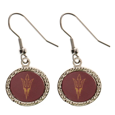 Boucles d'oreilles pendantes rondes WinCraft Arizona State Sun Devils pour femmes