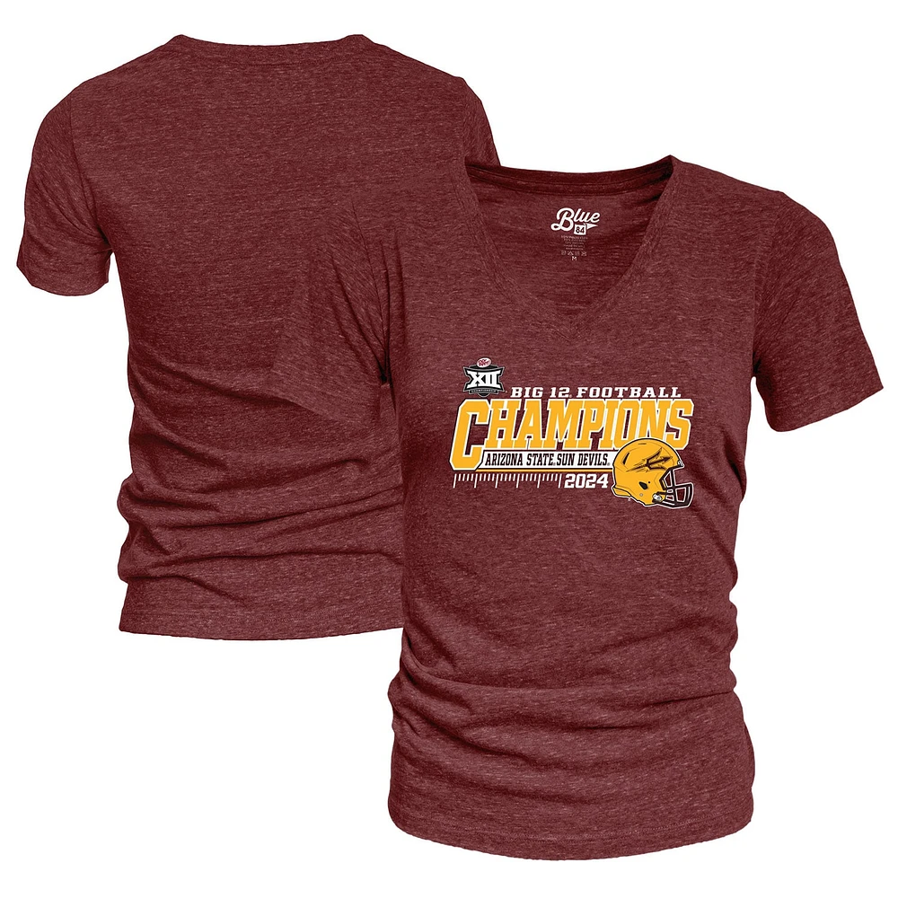 T-shirt bleu 84 marron pour femme Arizona State Sun Devils Champions de la conférence football Big 12 2024