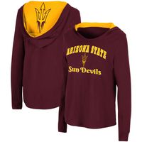 Women's Colosseum Maroon Arizona State Sun Devils Catalina Hoodie Long Sleeve T-Shirt