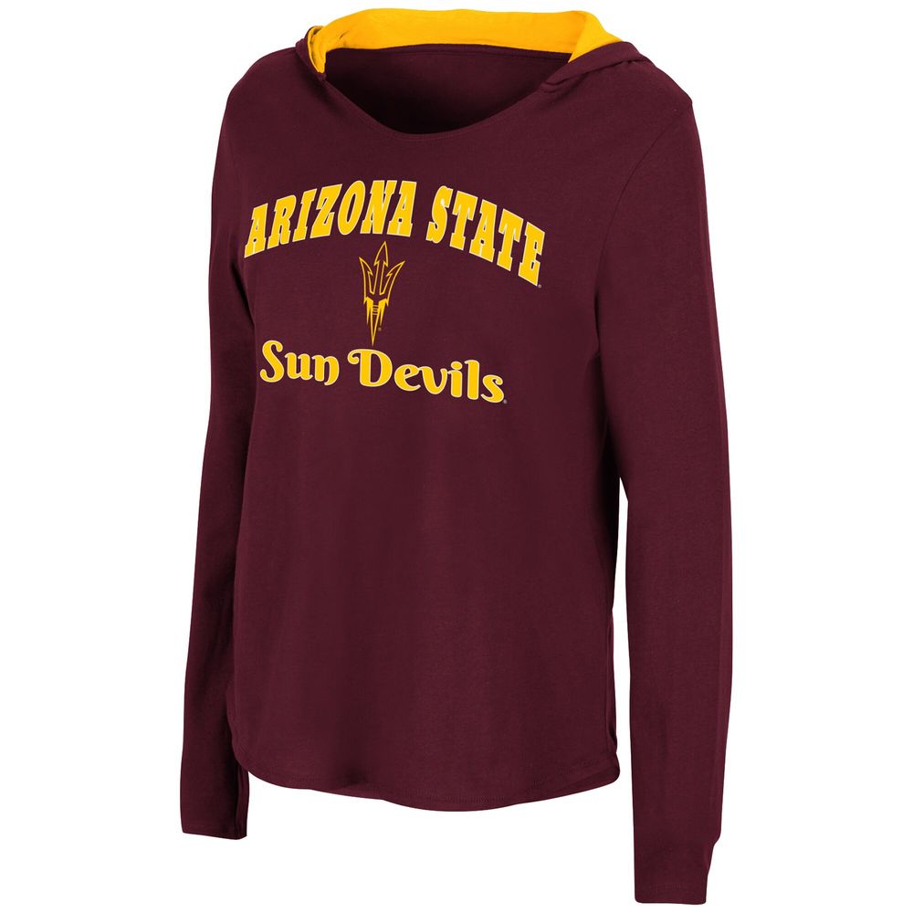 Women's Colosseum Maroon Arizona State Sun Devils Catalina Hoodie Long Sleeve T-Shirt