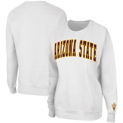 Women's Colosseum White Arizona State Sun Devils Campanile Pullover Sweatshirt