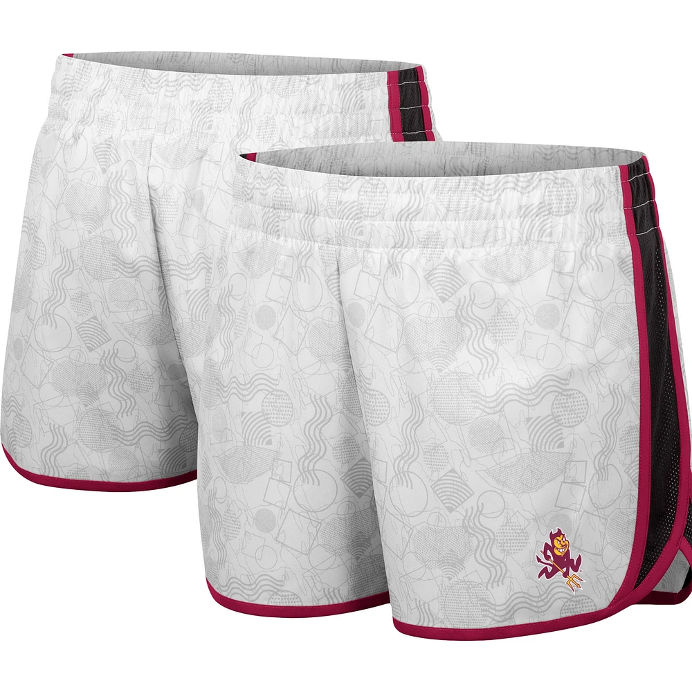 Short Colosseum blanc à imprimé géométrique pour femmes de l'Arizona State Sun Devils The Plastics