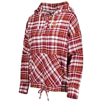 Women's Concepts Sport Maroon Arizona State Sun Devils Mainstay Lightweight Flannel Plaid Pullover Hoodie