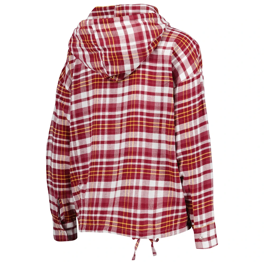 Women's Concepts Sport Maroon Arizona State Sun Devils Mainstay Lightweight Flannel Plaid Pullover Hoodie