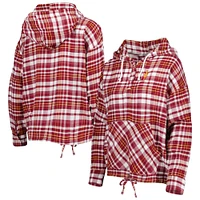 Women's Concepts Sport Maroon Arizona State Sun Devils Mainstay Lightweight Flannel Plaid Pullover Hoodie