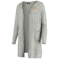 Women's Heathered Gray Arizona State Sun Devils Cuddle Soft Duster Open Cardigan