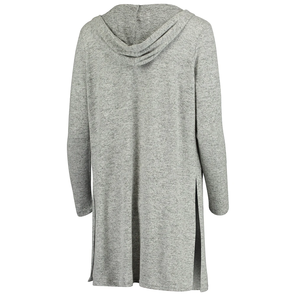 Women's Heathered Gray Arizona State Sun Devils Cuddle Soft Duster Open Cardigan