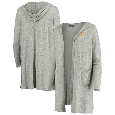 Women's Heathered Gray Arizona State Sun Devils Cuddle Soft Duster Open Cardigan