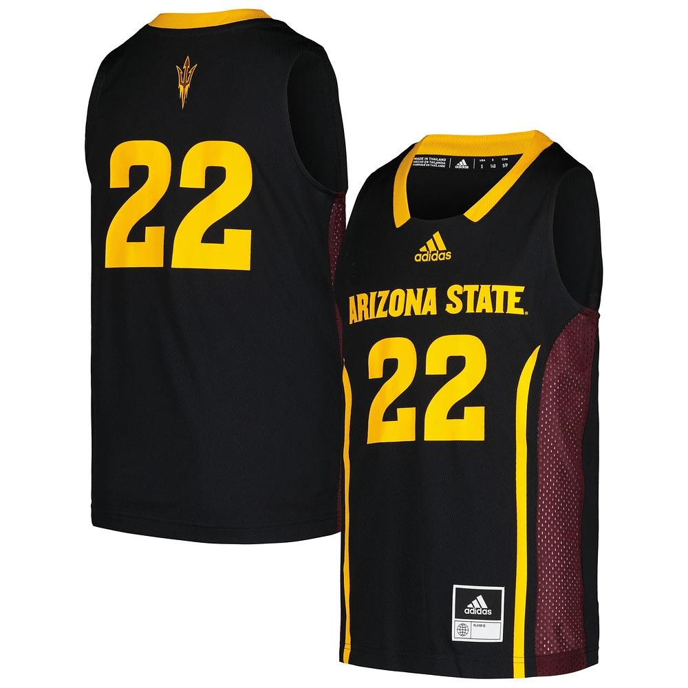 Maillot adidas Swingman #22 pour jeunes des Sun Devils de l'Arizona State noir