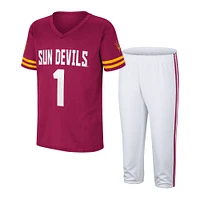 Ensemble maillot et pantalon de football Colosseum pour jeunes Arizona State Sun Devils marron/blanc