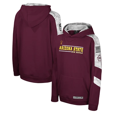 Sweat à capuche camouflage numérique Cyclone pour jeunes Colosseum Maroon Arizona State Sun Devils OHT