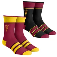 Ensemble de 2 paires de chaussettes d'équipe multi-rayures Sun Devils de l'État de l'Arizona Rock Em pour jeunes