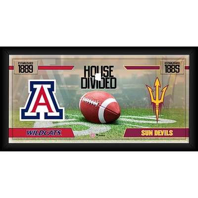 Arizona State Sun Devils vs. Arizona Wildcats Framed 10" x 20" House Divided Football Collage
