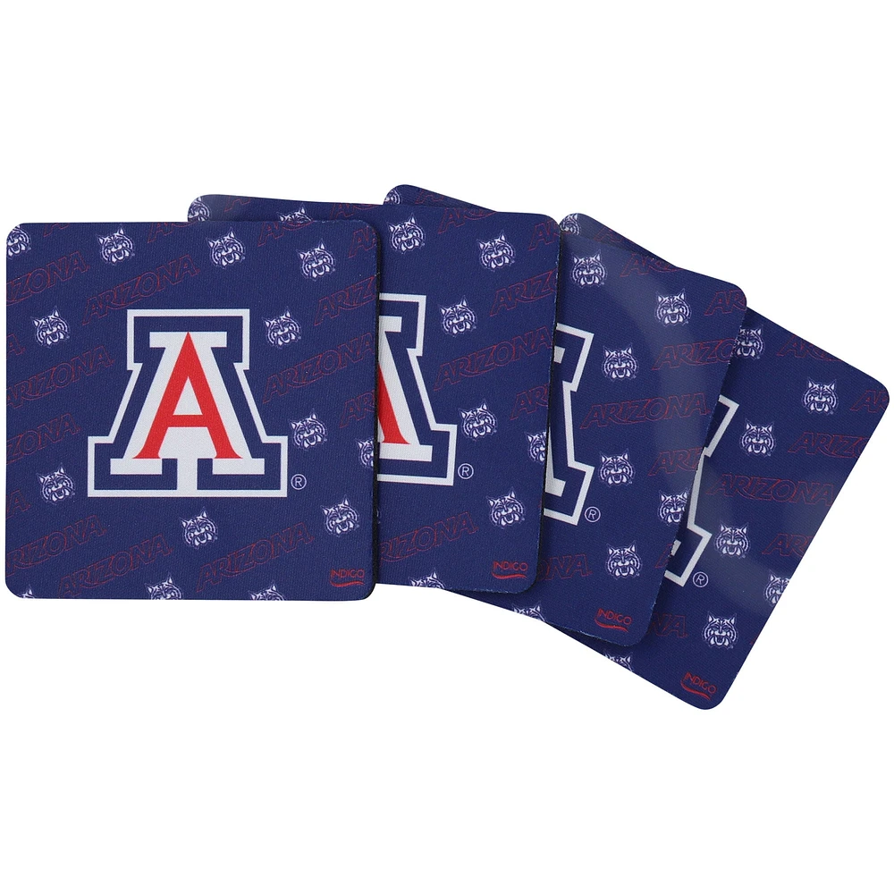 Lot de quatre sous-verres carrés à répétition Arizona Wildcats