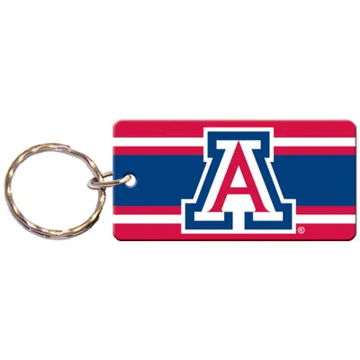 Arizona Wildcats Super Stripe Printed Acrylic Team Color Logo Keychain