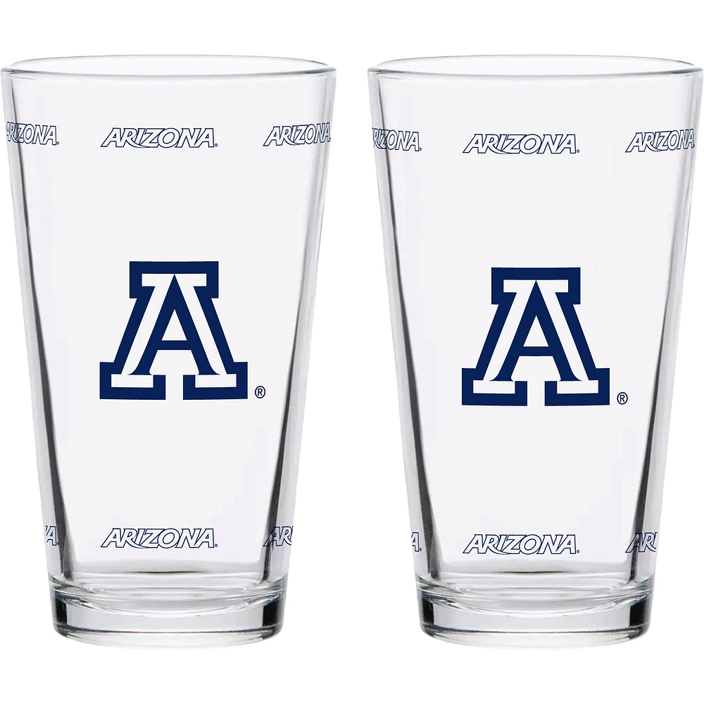 Arizona Wildcats Lot de deux Knockout 16 oz. Ensemble de verres à pinte