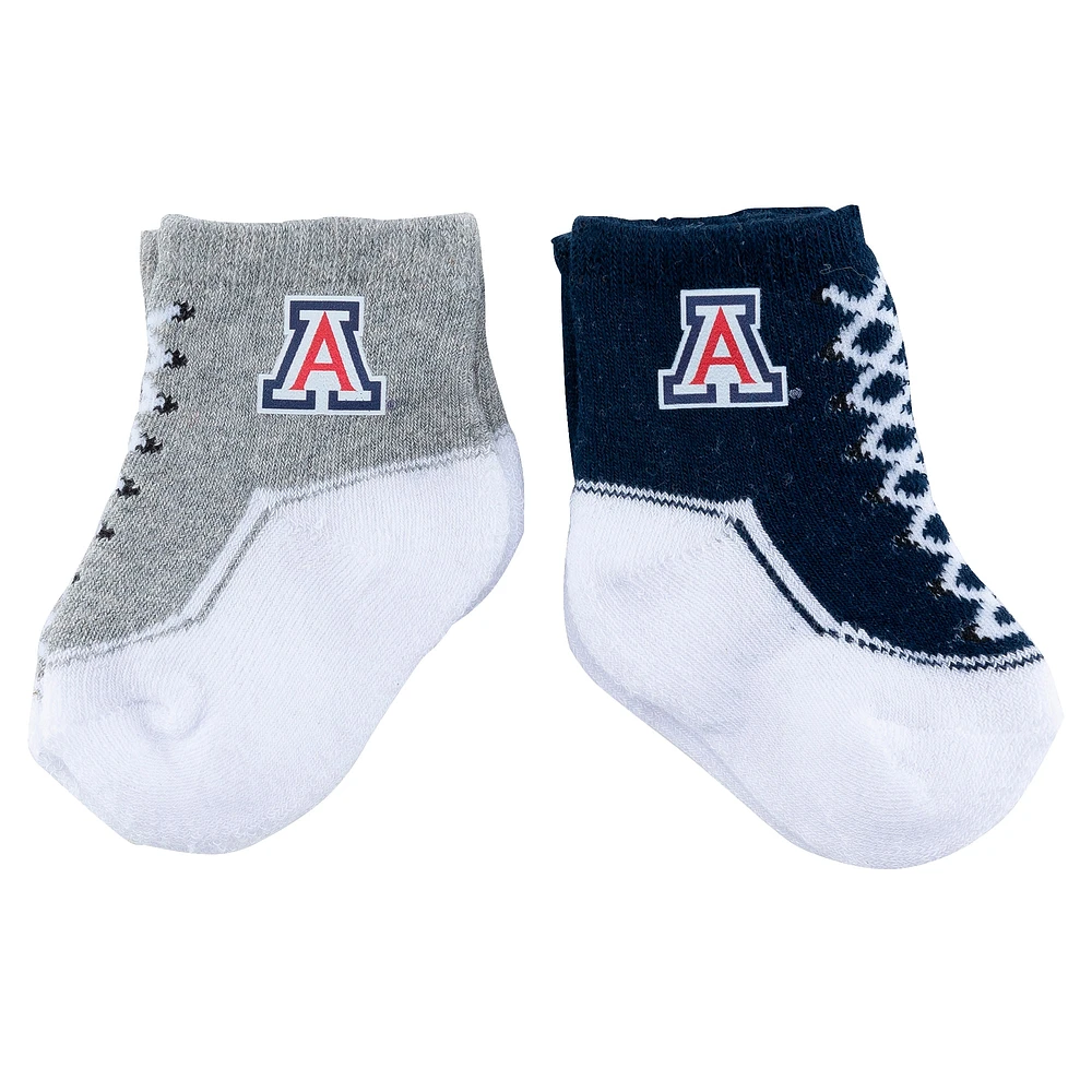 Lot de deux paires de chaussettes pour bébé ZooZatz Arizona Wildcats