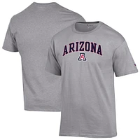 T-shirt Champion Heather Grey pour homme avec logo Arch Over des Arizona Wildcats