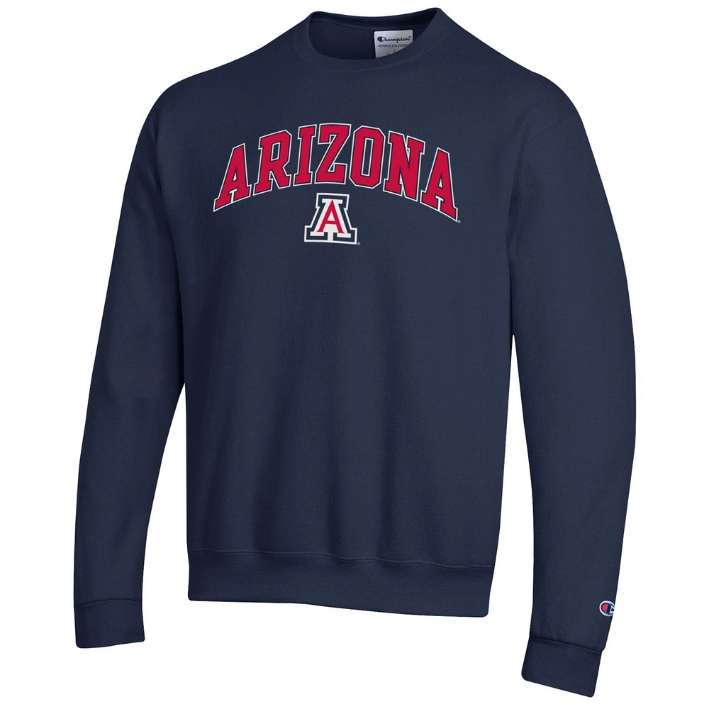 Men's Champion  Navy Arizona Wildcats Arch Over Logo Pullover Sweatshirt