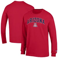 Men's Champion  Red Arizona Wildcats Arch Over Logo Long Sleeve T-Shirt