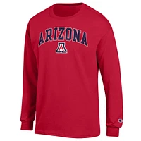 Men's Champion  Red Arizona Wildcats Arch Over Logo Long Sleeve T-Shirt
