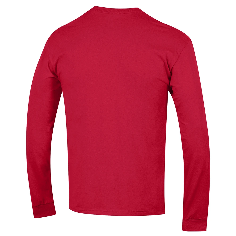 Men's Champion  Red Arizona Wildcats Arch Over Logo Long Sleeve T-Shirt
