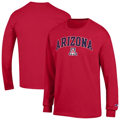Men's Champion  Red Arizona Wildcats Arch Over Logo Long Sleeve T-Shirt