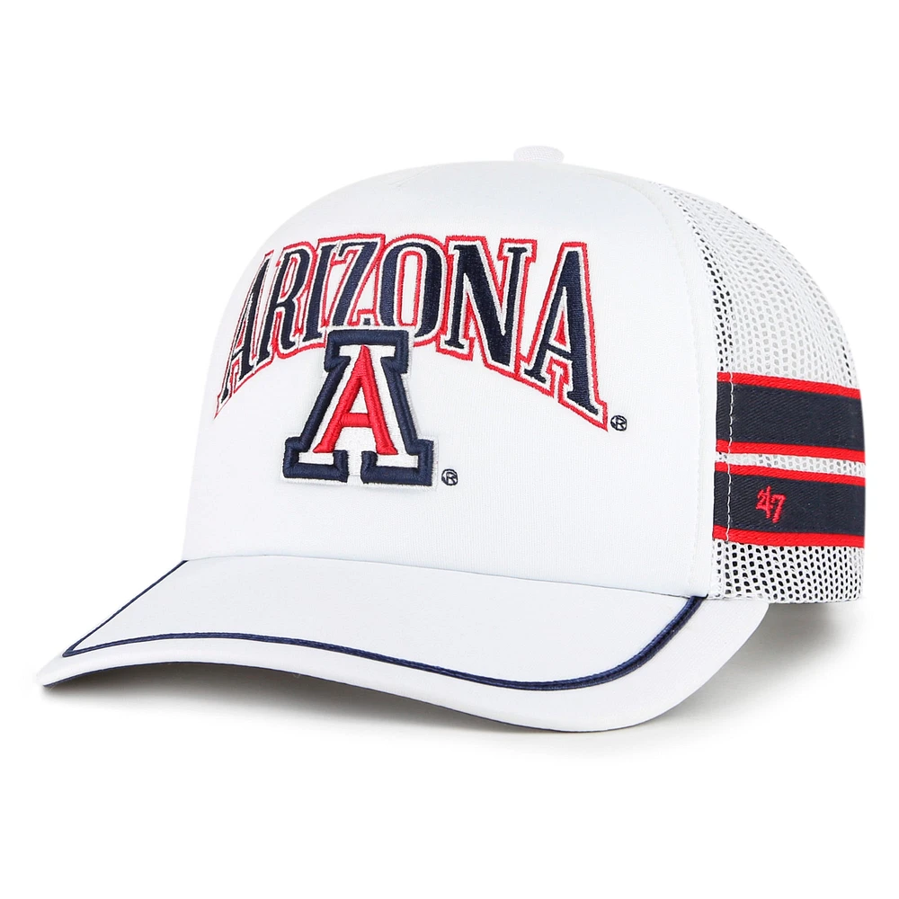 Casquette réglable de camionneur à bande latérale blanche '47 des Wildcats de l'Arizona pour hommes