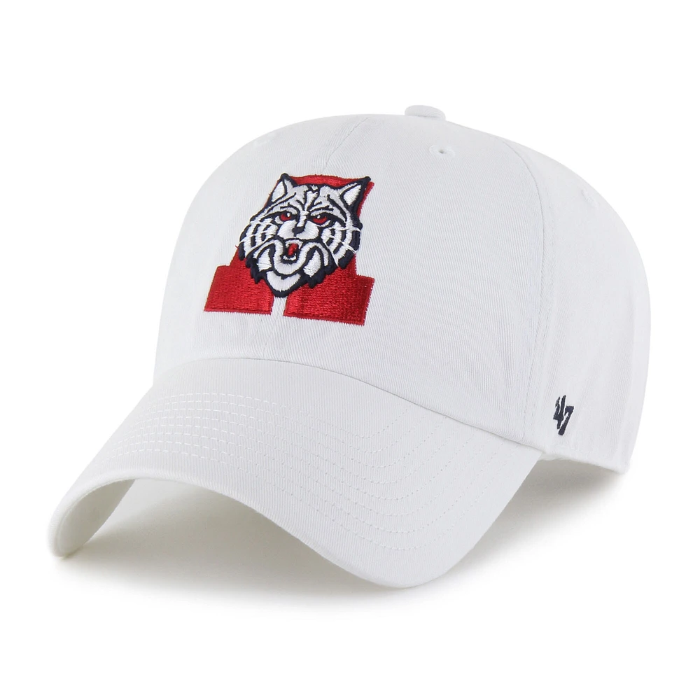Men's '47 White Arizona Wildcats Vault Clean Up Adjustable Hat