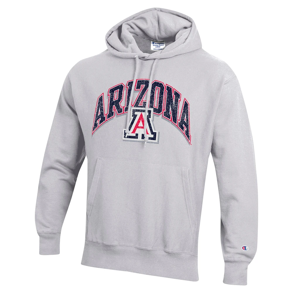 Men's Champion Gray Arizona Wildcats Vault Late Night Reverse Weave Pullover Hoodie