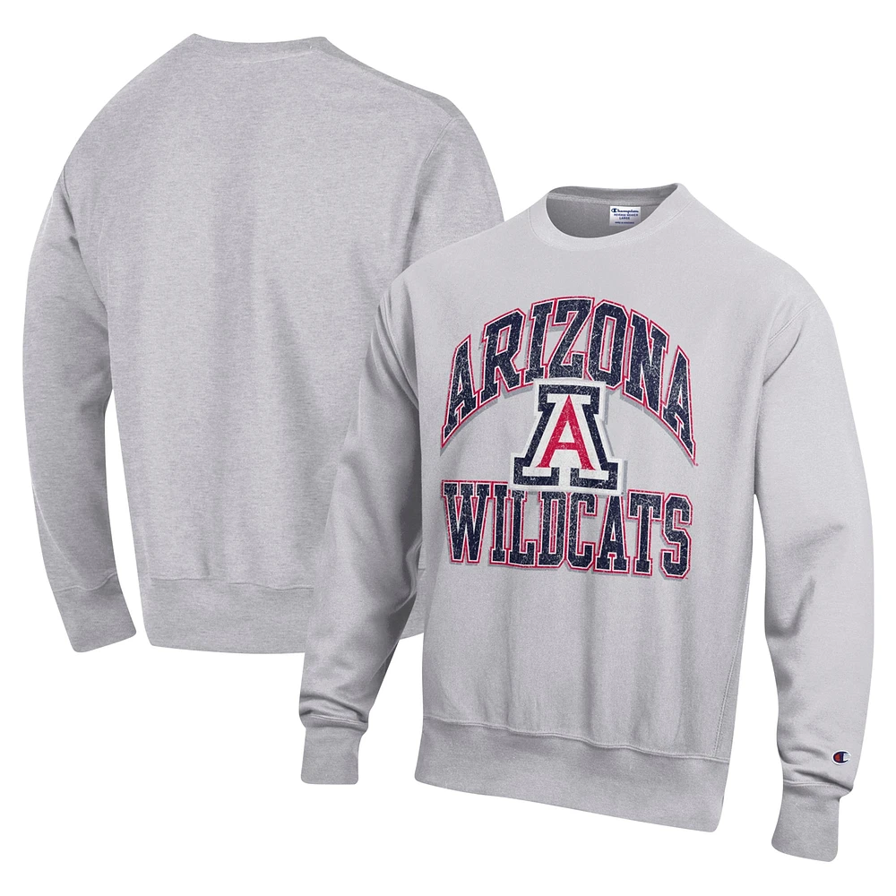 Sweat-shirt à enfiler Champion Heather Gray Arizona Wildcats Late Night Reverse Weave pour homme