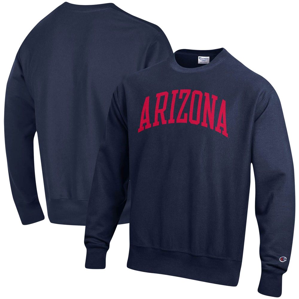 Men's Champion Navy Arizona Wildcats Arch Reverse Weave Pullover Sweatshirt