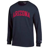 Men's Champion  Navy Arizona Wildcats Basic Arch Long Sleeve T-Shirt