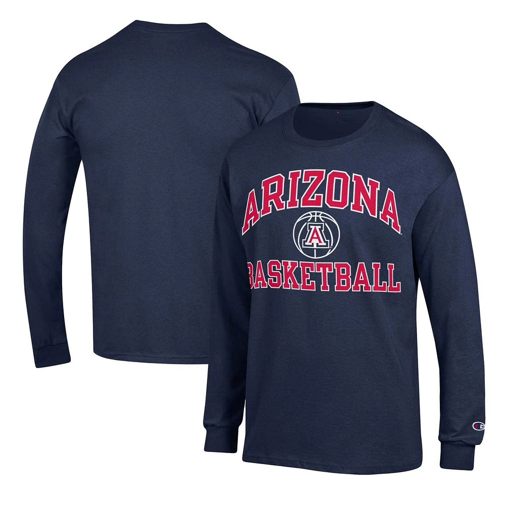 T-shirt à manches longues Champion Navy Arizona Wildcats Basketball Icon pour hommes