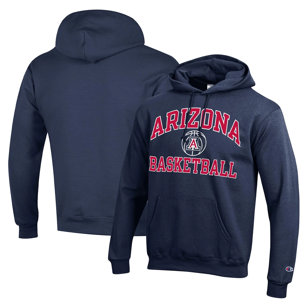 Men's Champion Navy Arizona Wildcats Basketball Icon Powerblend Pullover Hoodie