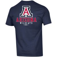 Men's Champion Navy Arizona Wildcats Stack 2-Hit T-Shirt