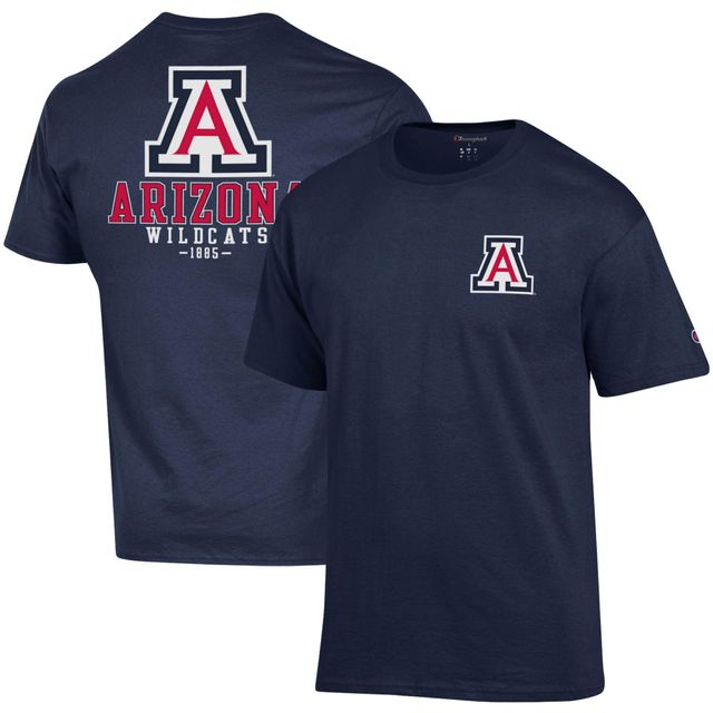 T-shirt Champion pour hommes, bleu marine, Arizona Wildcats Stack 2-Hit