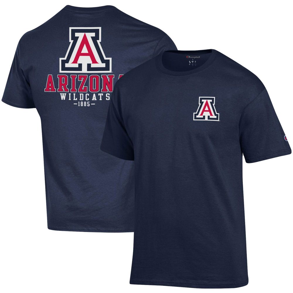 Men's Champion Navy Arizona Wildcats Stack 2-Hit T-Shirt