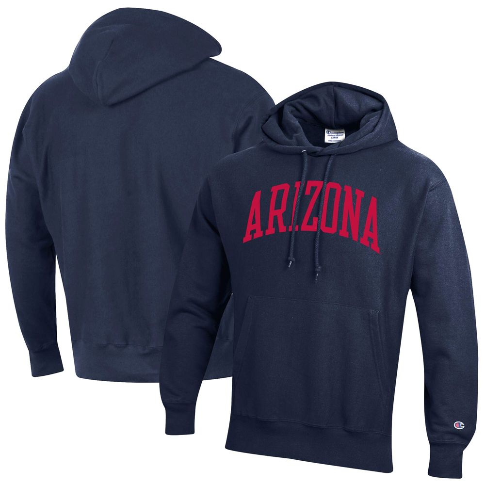 Men's Champion Navy Arizona Wildcats Team Arch Reverse Weave Pullover Hoodie