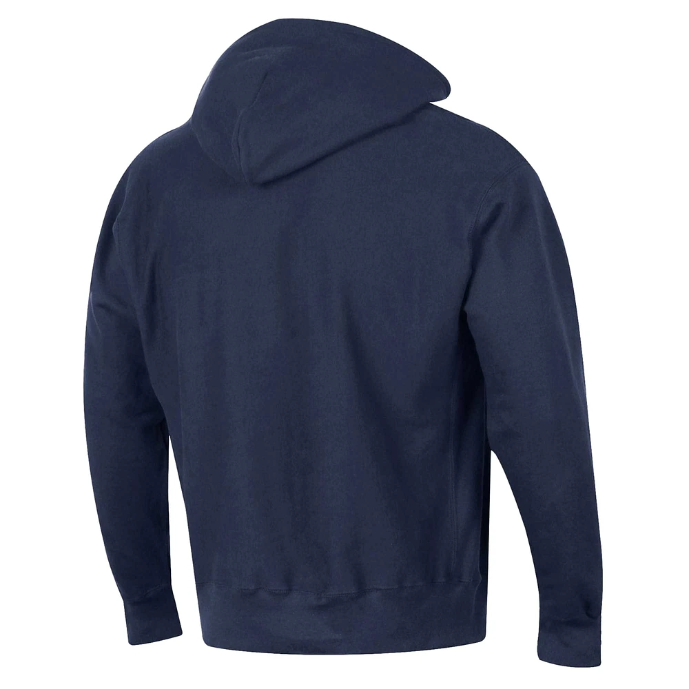 Men's Champion Navy Arizona Wildcats Vault Late Night Reverse Weave Pullover Hoodie