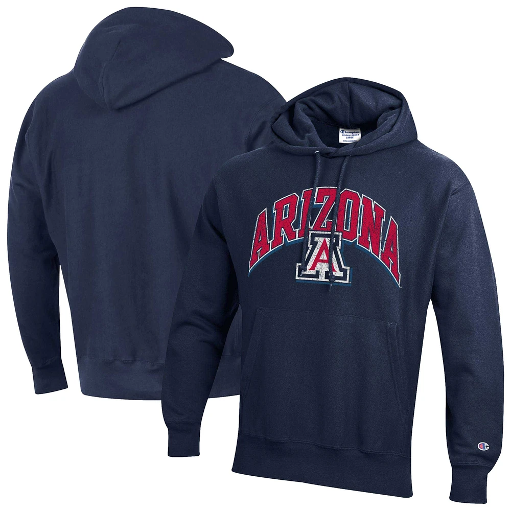 Sweat à capuche Champion Navy Arizona Wildcats Late Night Reverse Weave pour homme