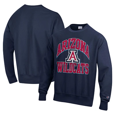 Men's Champion Navy Arizona Wildcats Vault Late Night Reverse Weave Pullover Sweatshirt